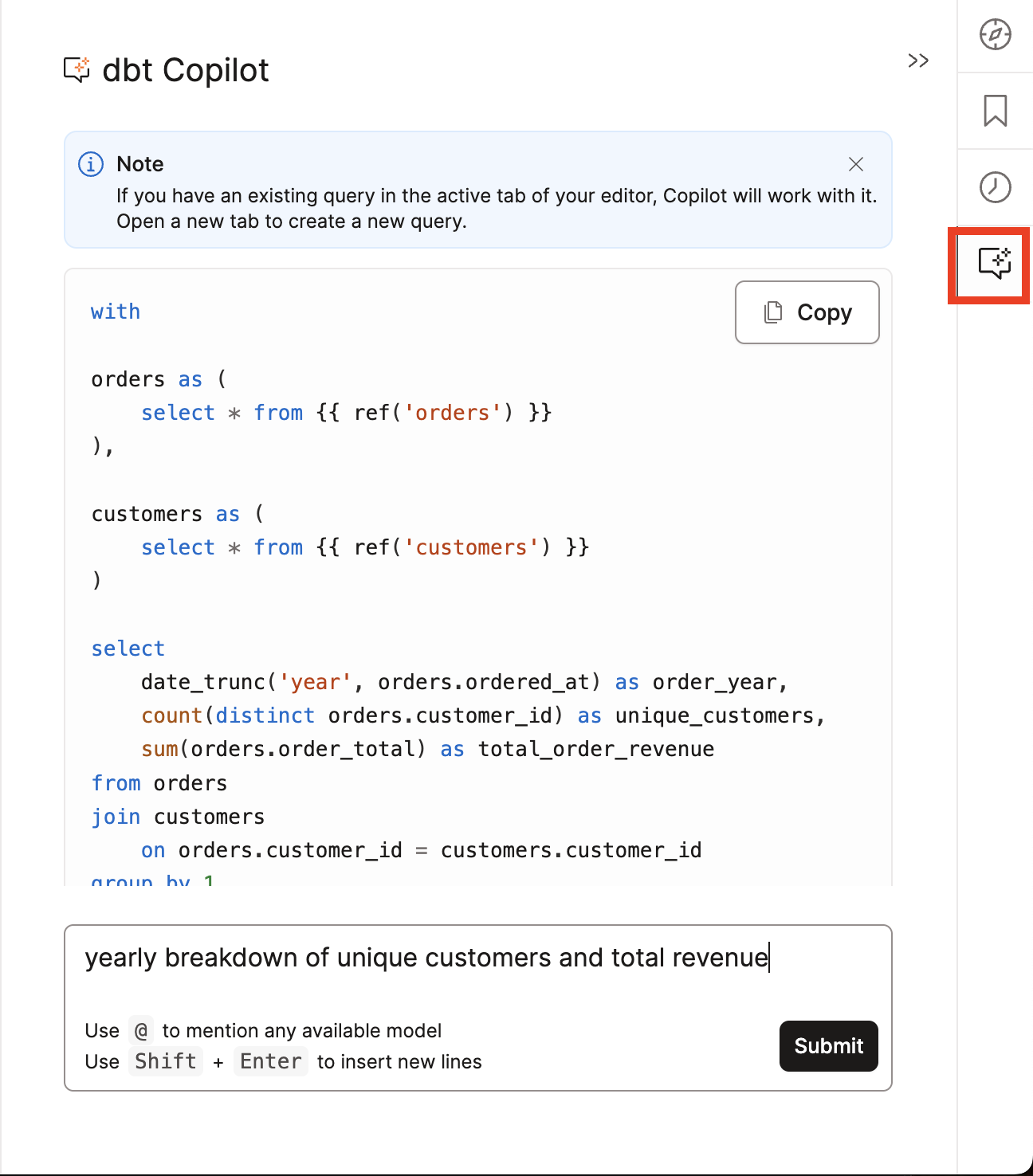 dbt Insights dbt Copilot dbt Insights dbt Copilot